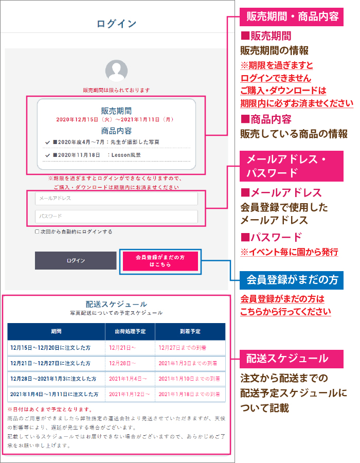 ログイン画面